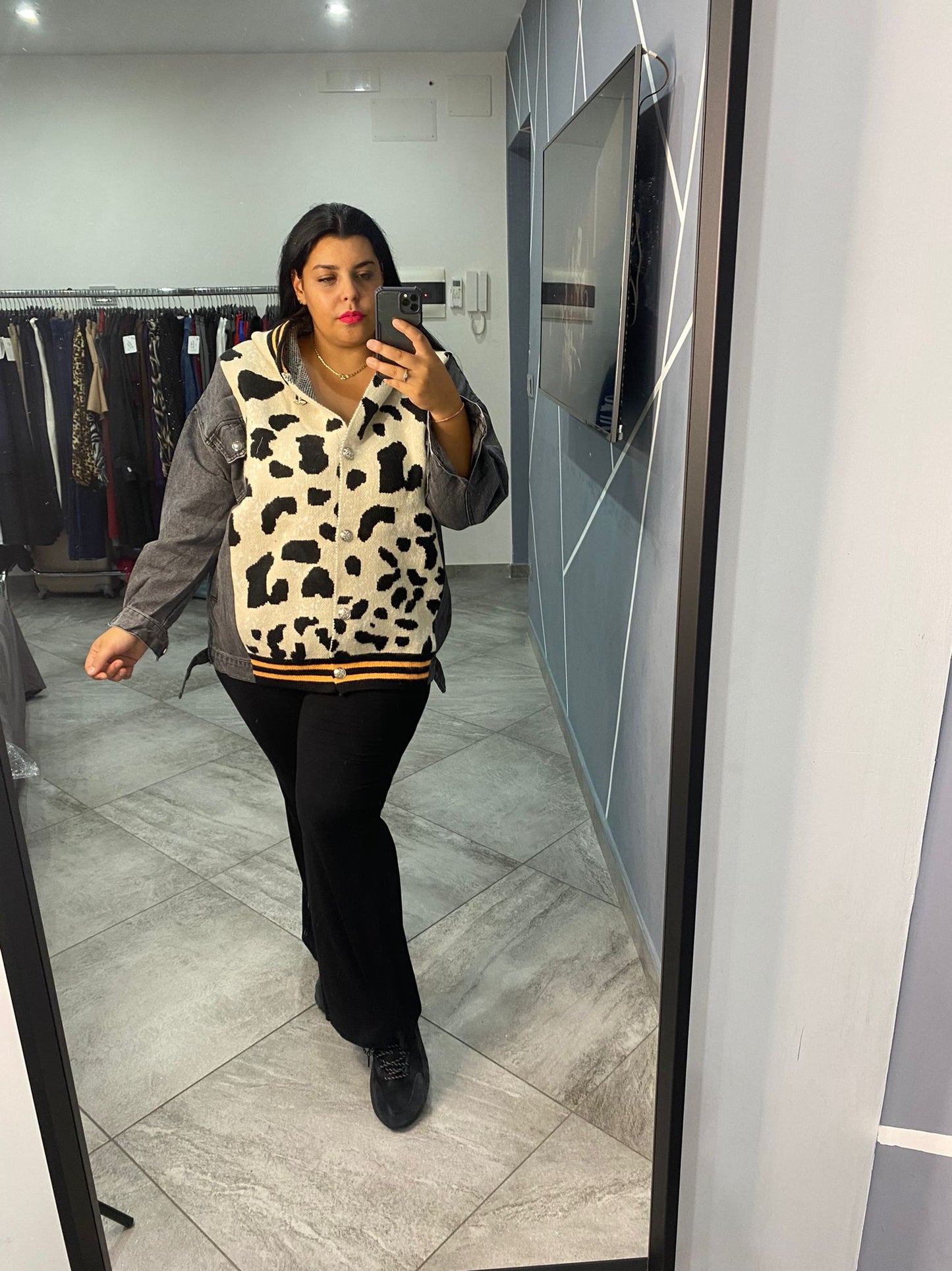 Cardigan maculato