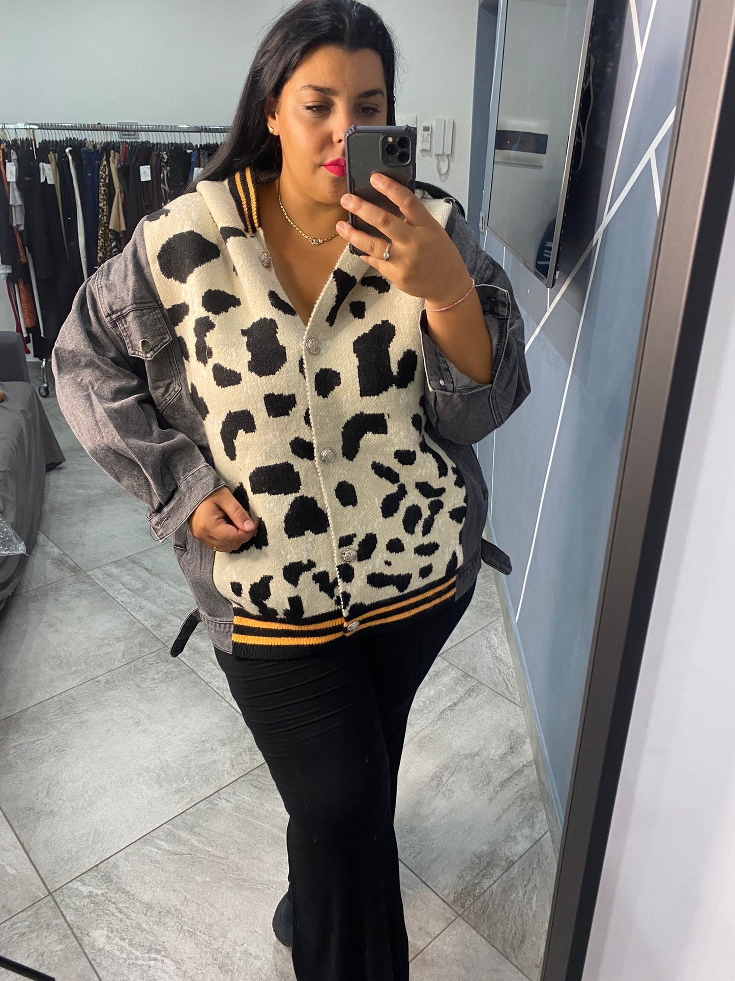 Cardigan maculato