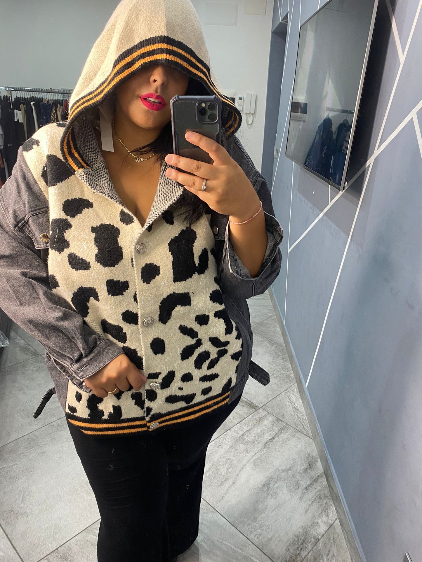 Cardigan maculato